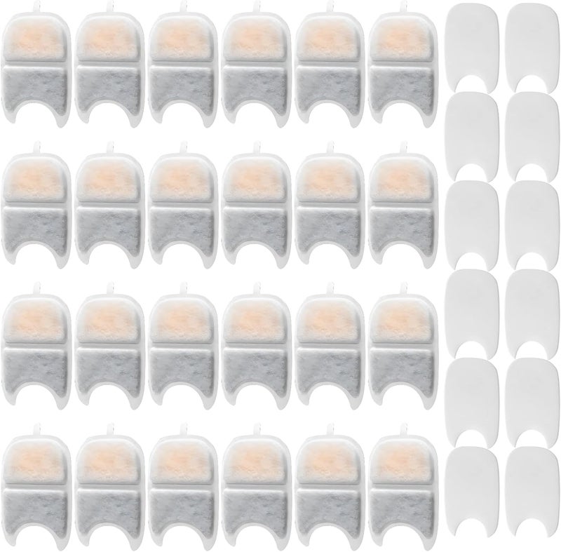 Filter Replacement For Cat Water Fountain, 36 Pcs Bulk Pack With Shovel Shape, Multi Filtration, 24 Large & 12 Small, 3.8 X 3.4/9.7 X 8.7 Cm - Image 1