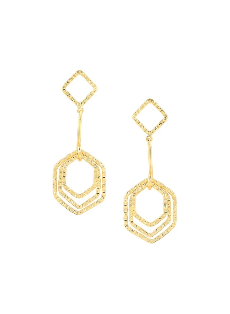 Priyaasi Plated Geometric Shaped Drop Earrings