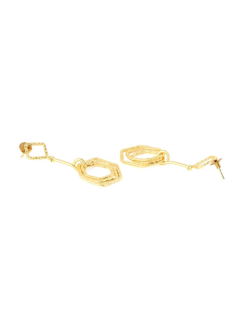 Priyaasi Plated Geometric Shaped Drop Earrings