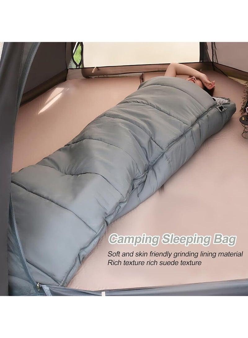 TAPIT Cold-Weather Sleeping Bag Lightweight Camping Sleeping Bag Set Envelope Hooded Sleeping Bag for Adults Backpacking Waterproof Indoor or Outdoor Hiking (Grey 2.4kg(190+30)*75cm) - Image 5