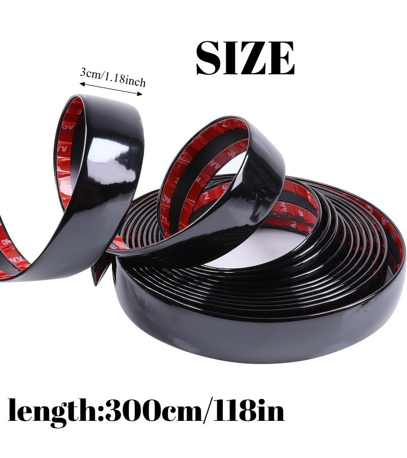 10 Foot Automotive Trim Strip Black Heavy Duty Uv Resistant Scratch Proof Self Adhesive For Car Door Roof Bumper - Image 2