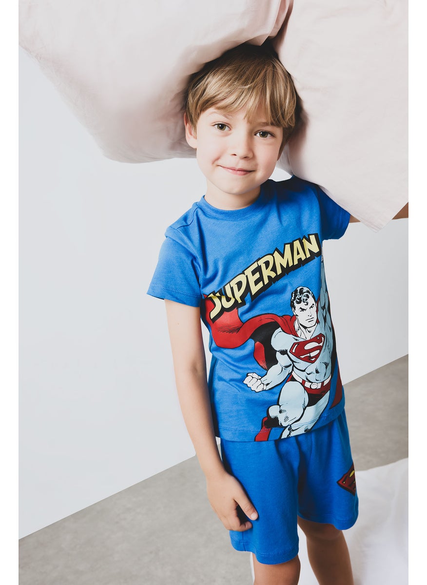 DeFacto Baby Boy 2 piece Regular Fit Envelope Neck Superman Licensed Knitted Pyjamas  - Image 1