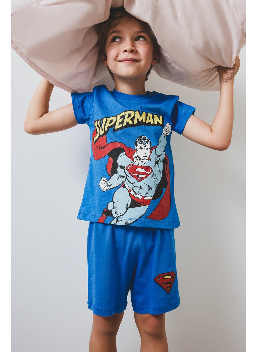 DeFacto Baby Boy 2 piece Regular Fit Envelope Neck Superman Licensed Knitted Pyjamas  - Image 3
