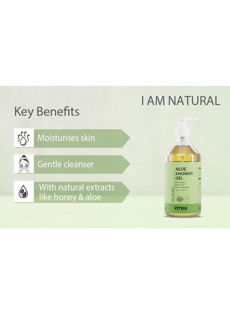 VITRO Aloe Vera Shower Gel | Hydrating and Nourishing Body Wash with Aloe Vera, Glycerin, and Honey | 500ml - Image 4