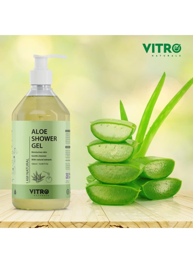VITRO Aloe Vera Shower Gel | Hydrating and Nourishing Body Wash with Aloe Vera, Glycerin, and Honey | 500ml - Image 2