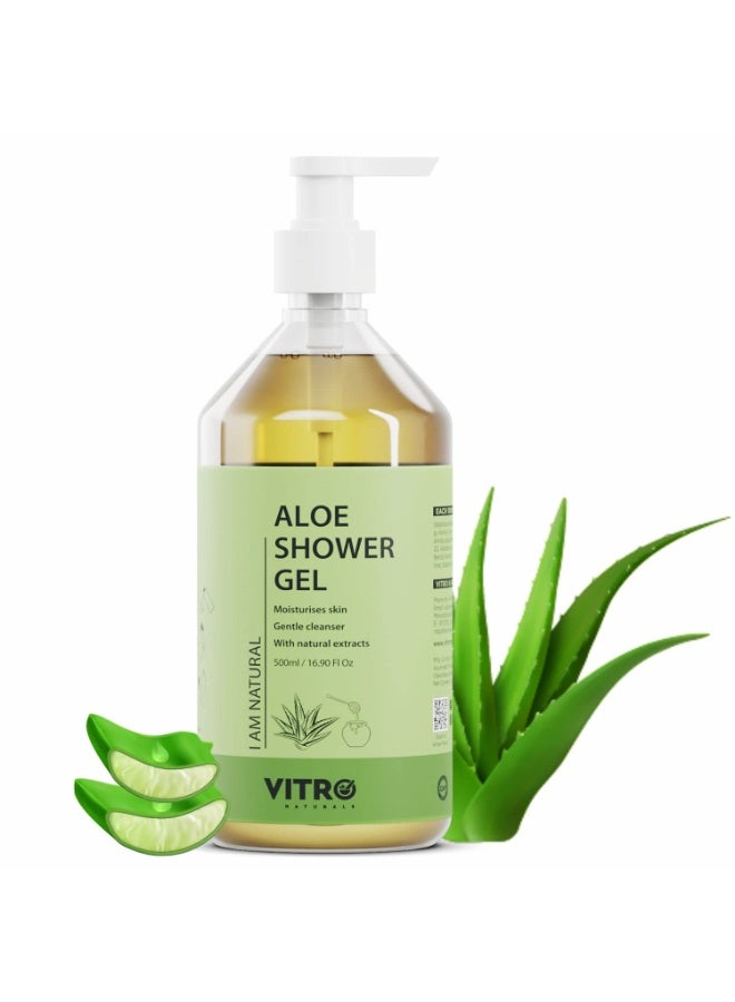 VITRO Aloe Vera Shower Gel | Hydrating and Nourishing Body Wash with Aloe Vera, Glycerin, and Honey | 500ml - Image 1