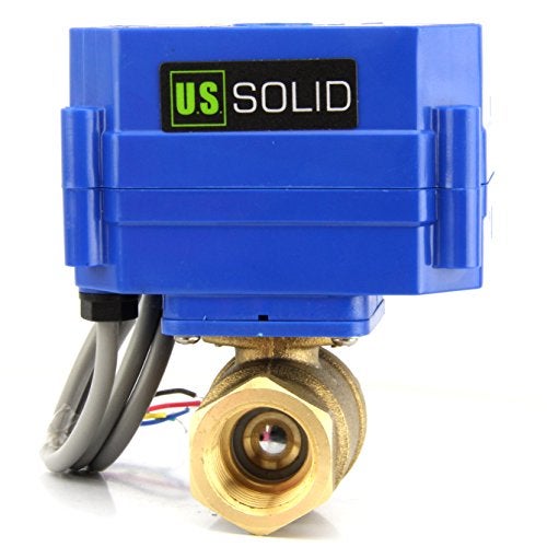 U.S. Solid 1/2" Motorized Ball Valve, Brass Electrical Valve with Full Port, 9-24V DC, 5 Wire Setup, Compatible with Indicator Lights for Open/Closed Position - Image 4