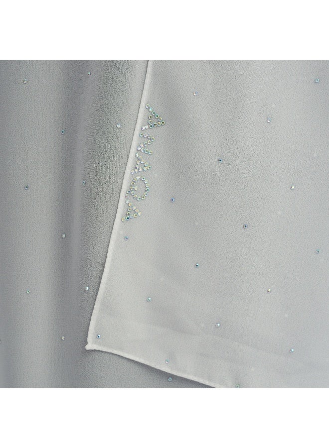LIFESTYLE Stone Embellished White Hijab for Women - Image 3