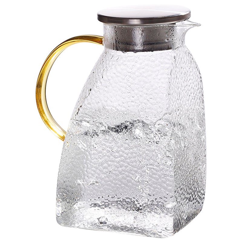 Glass Pitcher with Lid Pitcher Fridge Door Glass Jug Transparent Glass Water Pitcher - Image 3