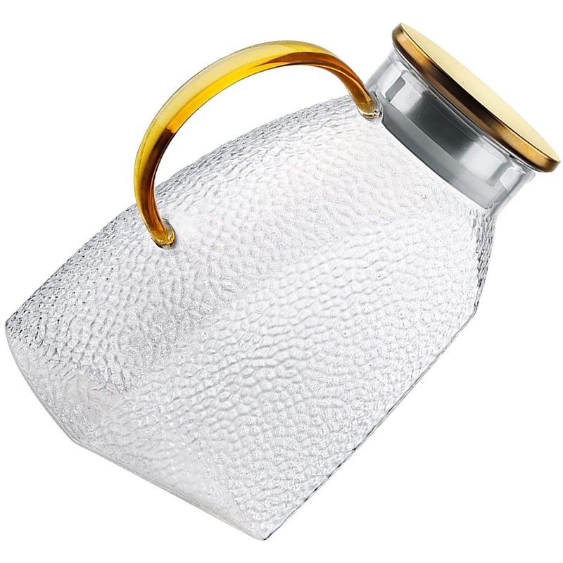 Glass Pitcher with Lid Pitcher Fridge Door Glass Jug Transparent Glass Water Pitcher - Image 5