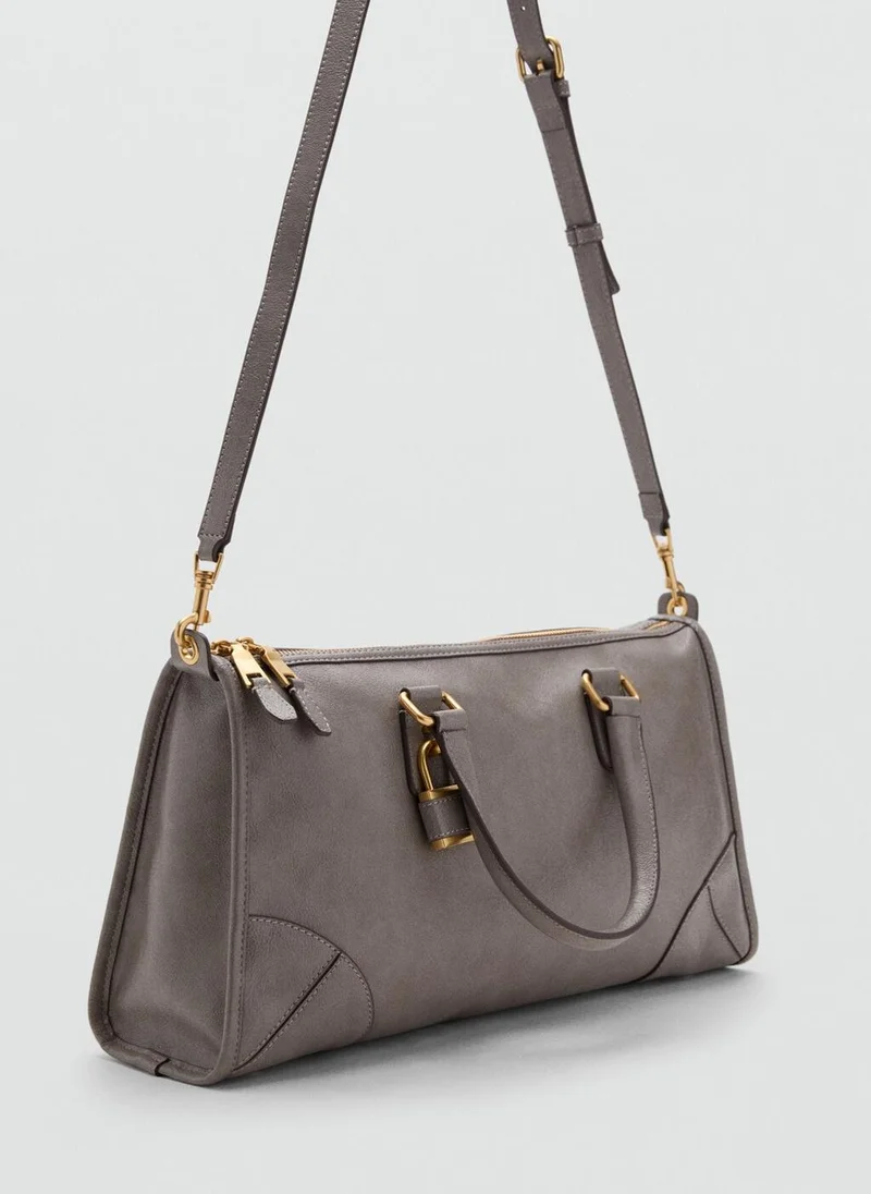 MANGO Shiny handbag with handles
