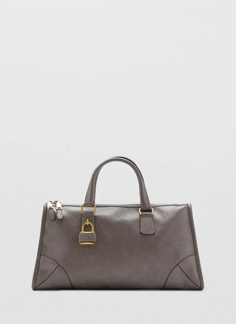 MANGO Shiny handbag with handles