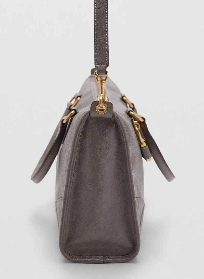 MANGO Shiny handbag with handles
