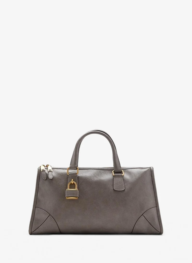 MANGO Shiny handbag with handles