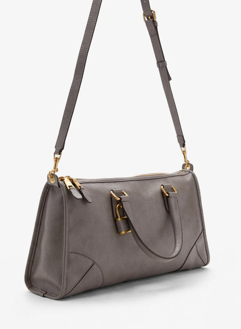 MANGO Shiny handbag with handles