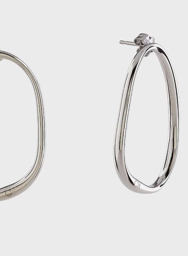 CALVIN KLEIN Stainless Steel Curved Shape Earrings