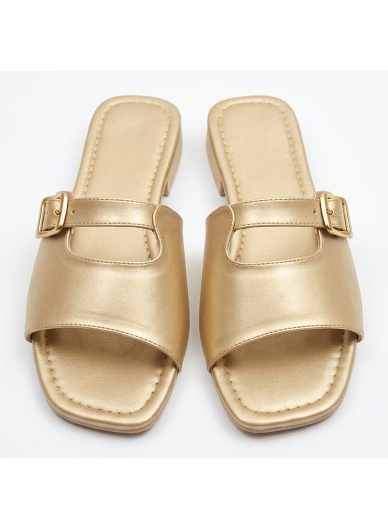 Karisma Flat Squared Toe Slippers With A New Strap Buckle Design - Image 1