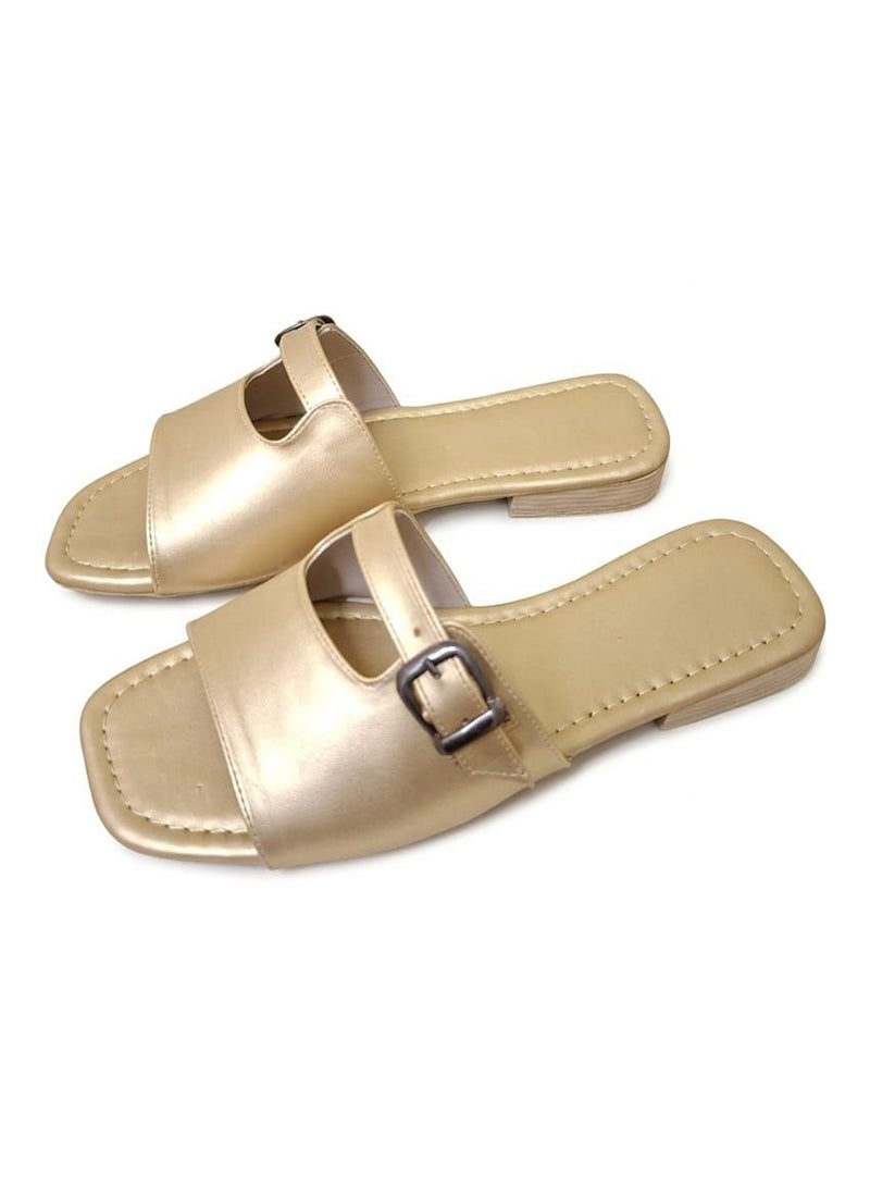 Karisma Flat Squared Toe Slippers With A New Strap Buckle Design - Image 2