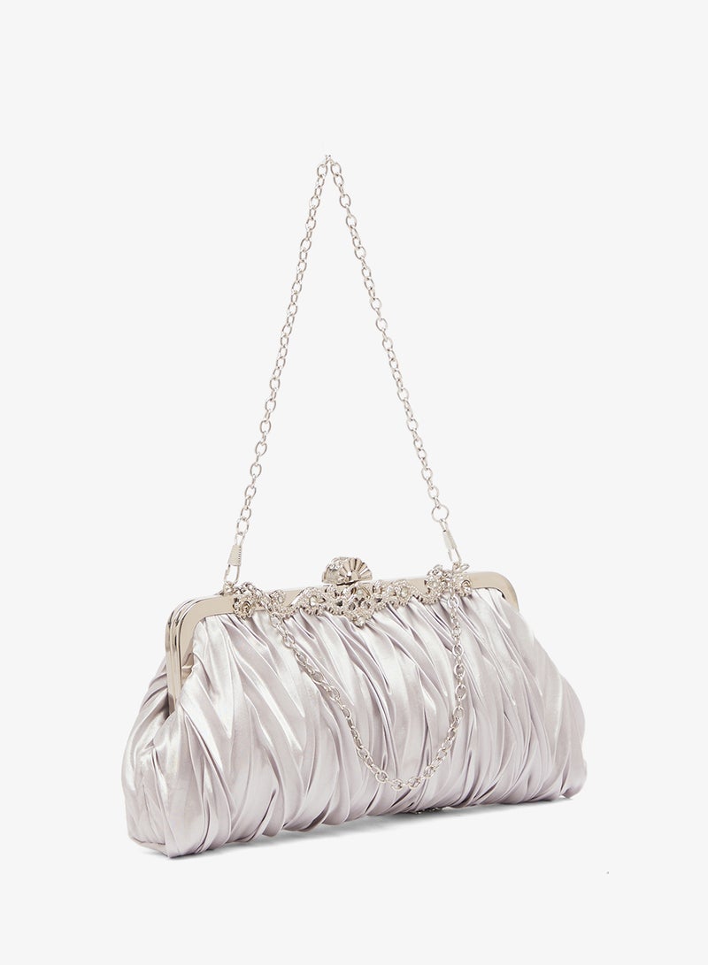 Ella Limited Edition Diamante Clasp Frame Evening Clutch Bag - Image 3