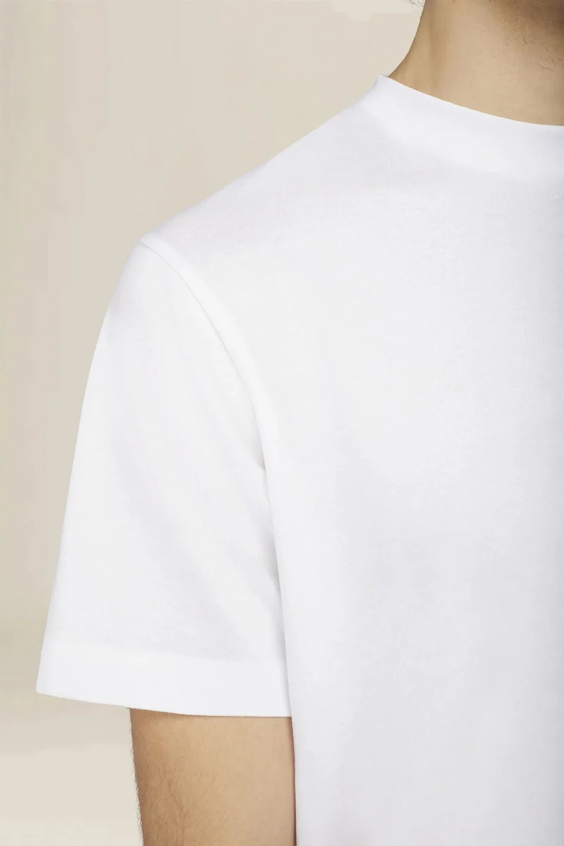 Doppelganger White Men's T-shirt in 100% cotton jersey with slightly high neck - White for Men | Best Price UAE