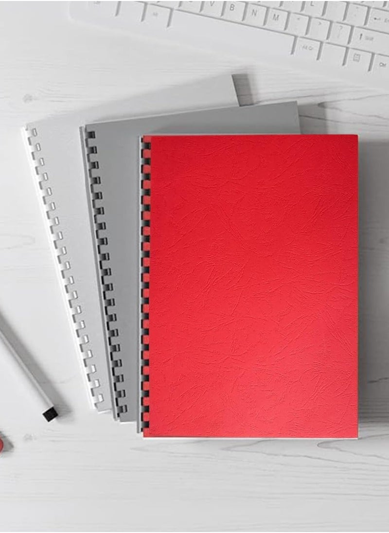 MARKQ - [100 Pack] Red Binding Cover [A4] 230 GSM – Durable Protective Sheets for Presentations, Reports, and Documents – Compatible with Comb & Wire Binding Machines - Image 1