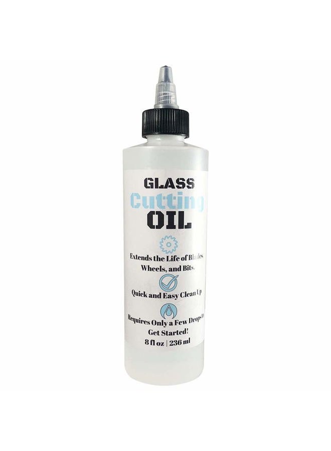 UniKitchen Premium Glass Cutting Oil (8 oz) Specially Formulated for Use with Any Glass Cutter Tool - Glass Cutter Oil for Glass Drill Bit, Mirror Cutting Tool, Tile Cutter & Glass Cutting Tools - Image 1