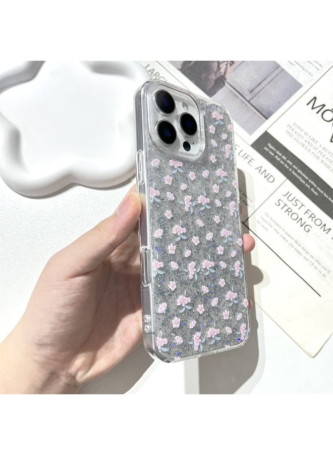 NIBEMINENT Gentle Shattering Flowers Protective TPU Case Cover For iPhone 16 Pro Clear - Image 2