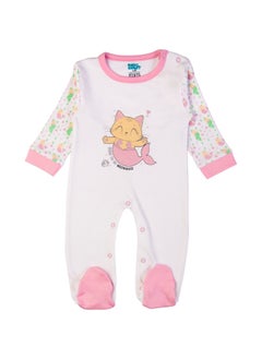 Babies Basic 5 Piece Unisex 100% Cotton Gift Set Include Bib, Romper, Mittens, Cap And Sleepsuit/Jumpsuit- Meowmaid  - Image 3
