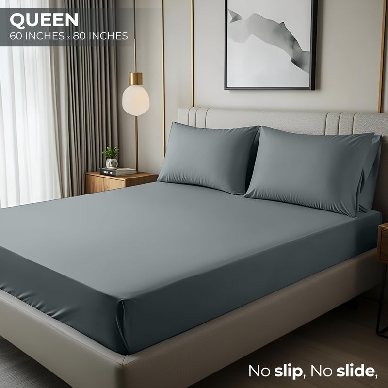Utopia Bedding Queen Fitted Sheet - Bottom Sheet - Deep Pocket - Soft Microfiber - Shrinkage and Fade Resistant - Easy Care -1 Fitted Sheet Only (Grey) - Image 2