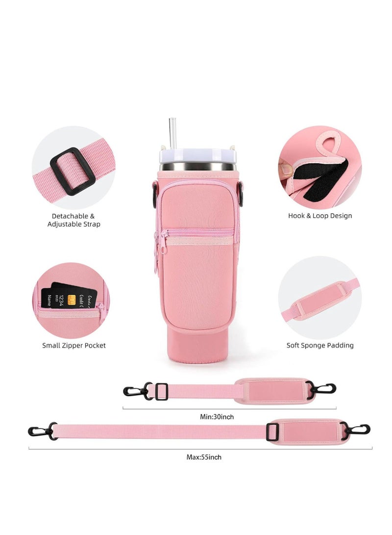 Water Bottle Carrier Bag For Stanley 40oz Tumbler With Handle, Water Bottle Holder with Adjustable Shoulder Strap for - Image 2