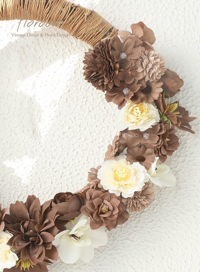 Floroom Mini Artificial Flower Heads Brown & Taupe Fake Peony Daisy Rose Multicolor Small Faux Silk Flower Heads for Cake Craft Garland Wedding Party Graduation Cap DIY Home Decoration, 0.8"-3.6" - Image 5