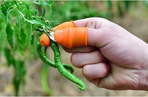 Getsocio GETSOCIO Thumb Knife Finger Cutter Kitchen Knife Set for Kitchen use Home appliances Kitchen Garlic Peeler for Kitchen Finger Thumb Cutter Pack of 1 Orange Silicone Stainless Steel  - Image 5