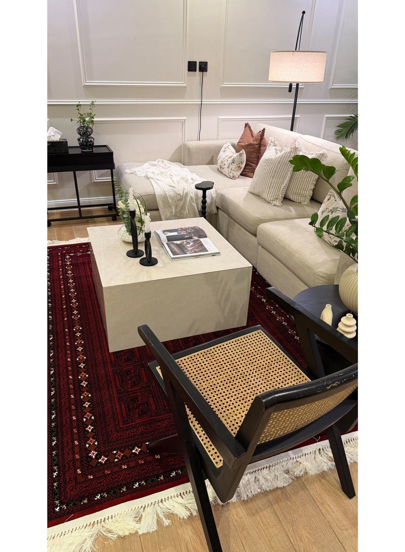 سجادتي سجادة سدو تراثية من سجادتي بنمط عربي أصيل للمجالس والجلسات الخارجية والتخييم وديكور المنزل، لون أحمر مقاس 160×230 سم. - Image 4