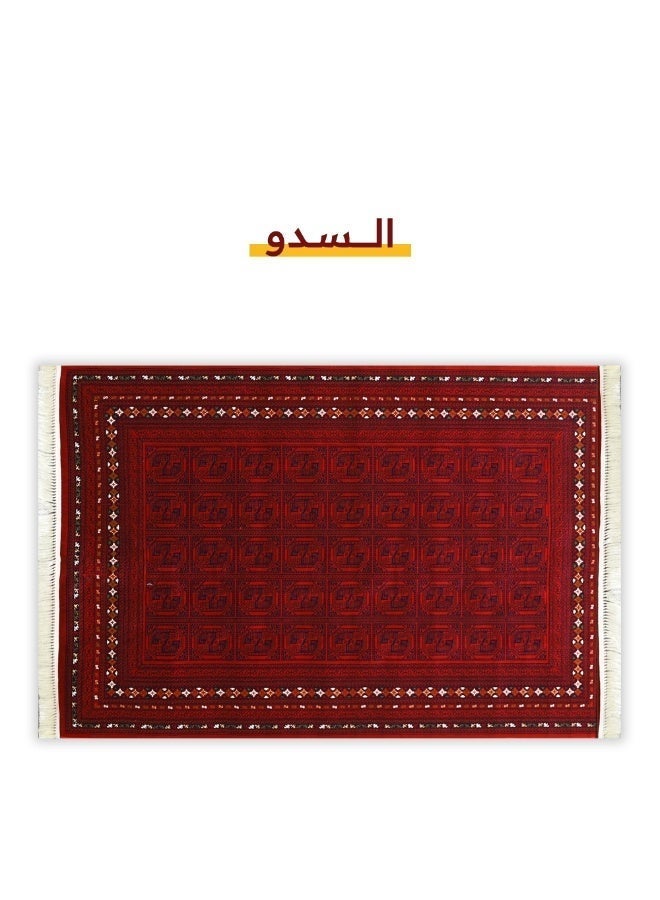 سجادتي سجادة سدو تراثية من سجادتي بنمط عربي أصيل للمجالس والجلسات الخارجية والتخييم وديكور المنزل، لون أحمر مقاس 160×230 سم. - Image 5