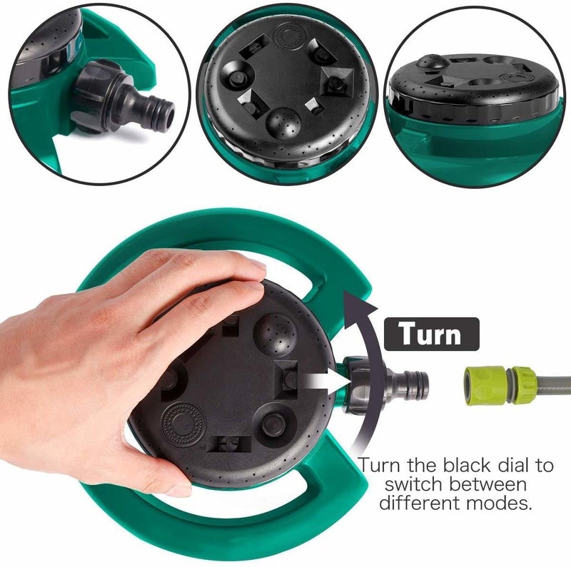 OUTO Garden Sprinkler 8 Spray Patterns Large Area Coverage Adjustable Water Pressure Sprayer for Watering Plants Park Outdoor Lawn Yard Irrigation System - Image 5