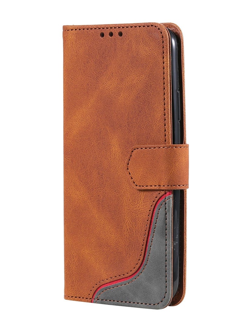 Suteni Color Block Flip Cover Leather Hidden Card Slots Phone Case for iPhone - Image 1