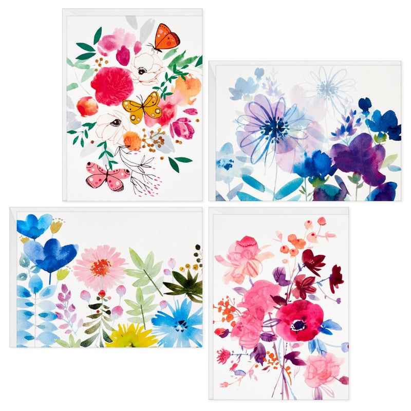 Hallmark Blank Cards Assortment, Painted Flowers (48 Cards with Envelopes) - Image 1