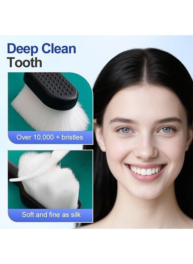 4 Pieces Black 2025 Upgrade Extra Ultra Soft Manual Toothbrushes, Gentle Micro Fur Bristles, Deep Clean, Sensitive Gums Friendly for Adults - Image 4
