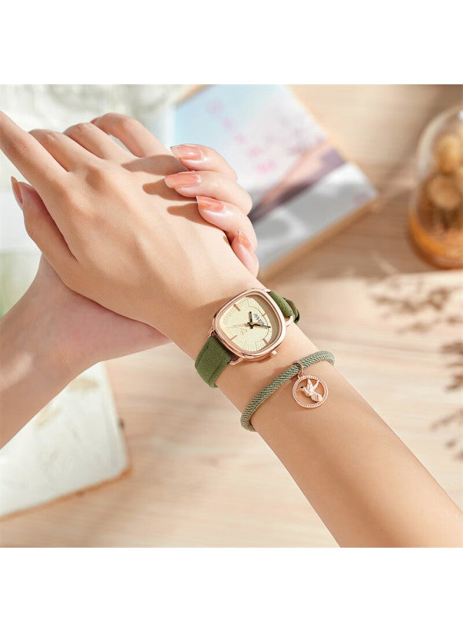 Julius Women's Watch Sparrow Liguang Chunhua Co-branded Elegant Student Versatile Quartz Ladies Watch Grass Green Ja-1436a - Image 3