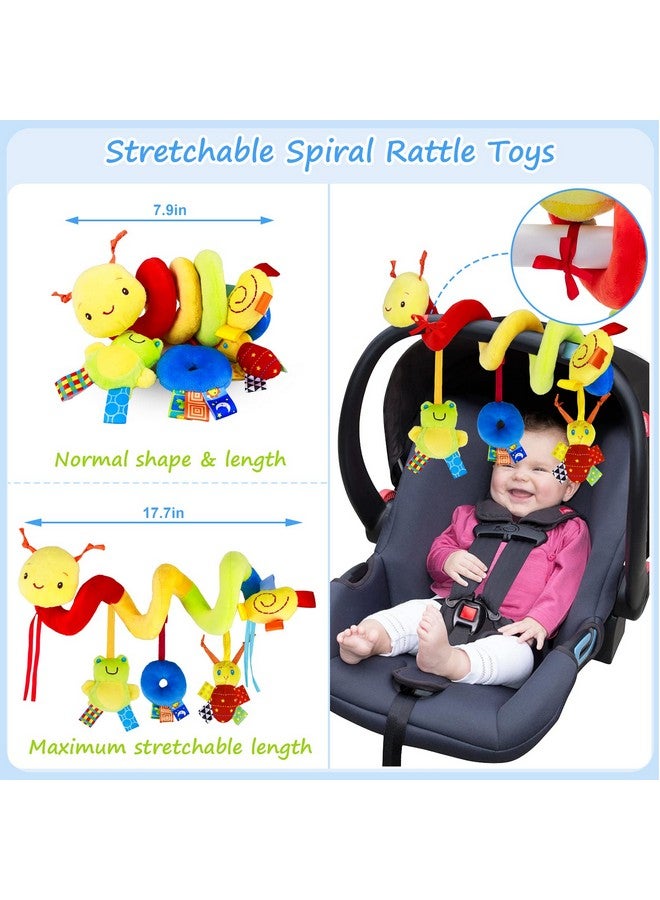 FPVERA Baby Crib Hanging Rattles Toys - Infant Baby Worm Crib Bed Around Rattle Bell Cartoon Insect Spiral Hanging Toy with Ringing Bell for Infants Bed Stroller Car Seat Bar for Babies Boys and Girls  - Image 4