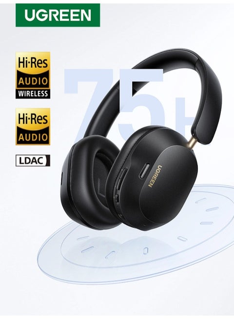 Bluetooth Headphones Hitune Max 5C, Adaptive Noise Cancelling Over-ear Headsets, Truewireless Headphones 75H Playtime , Foldable Retractable Ergonomics Headset For iPhone 16/15 series, Galaxy S25 S24