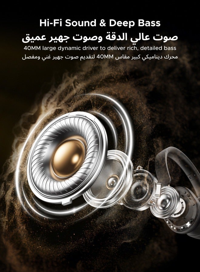 Ugreen Bluetooth Headphones Hitune Max 5C, Adaptive Noise Cancelling Over-ear Headsets, Truewireless Headphones 75H Playtime , Foldable Retractable Ergonomics Headset For iPhone 16/15 series, Galaxy S25 S24 - Image 5