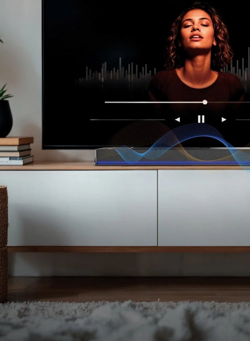 GREEN LION Audionix Home Soundbar with Bluetooth V5.0 / 10 m Transmission Range/ Sound Audio with Speaker / Sound Bar Power 120W / Multi Input Ports /FM radio /Home Theater / Remote Control / Low Distorion- Black - Image 3