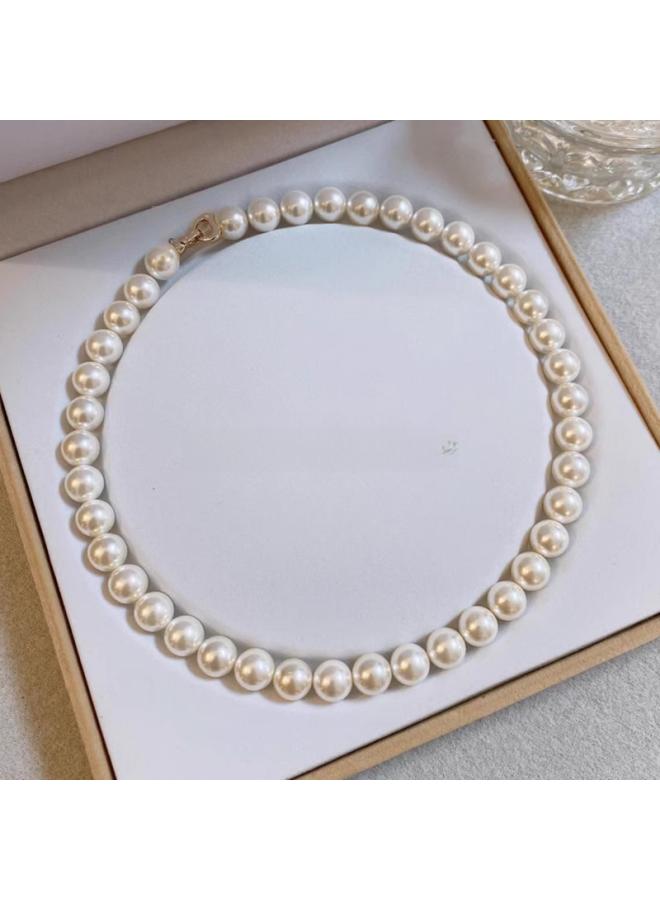Australian White Pearl Necklace Female Ni Ni Ni Same Style Strong Light Luxury Hong Kong Style High-grade Clavicle Chain Jewelry Gift Fashion