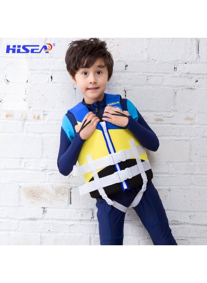Hisea Children's Professional High Buoyancy Life Jackets Blue And yellow - Image 1