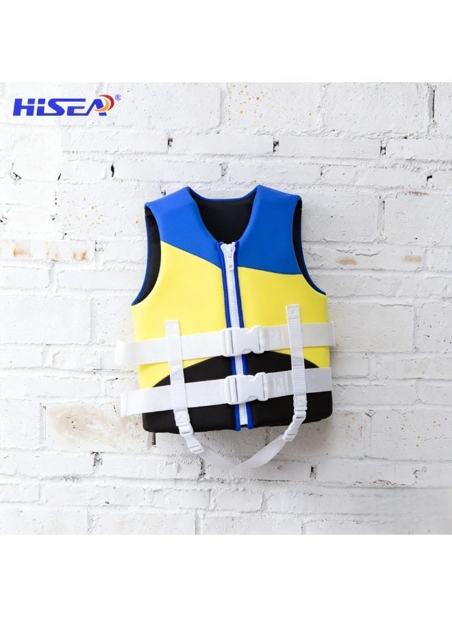 Hisea Children's Professional High Buoyancy Life Jackets Blue And yellow - Image 2