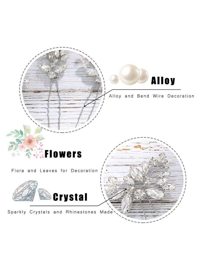 JAKAWIN Crystal Bride Wedding Hair Pins Silver Rhinestone Hair Piece Bridal Hair Jewelry Accessories For Women Hp130 (Silver)  - Image 3