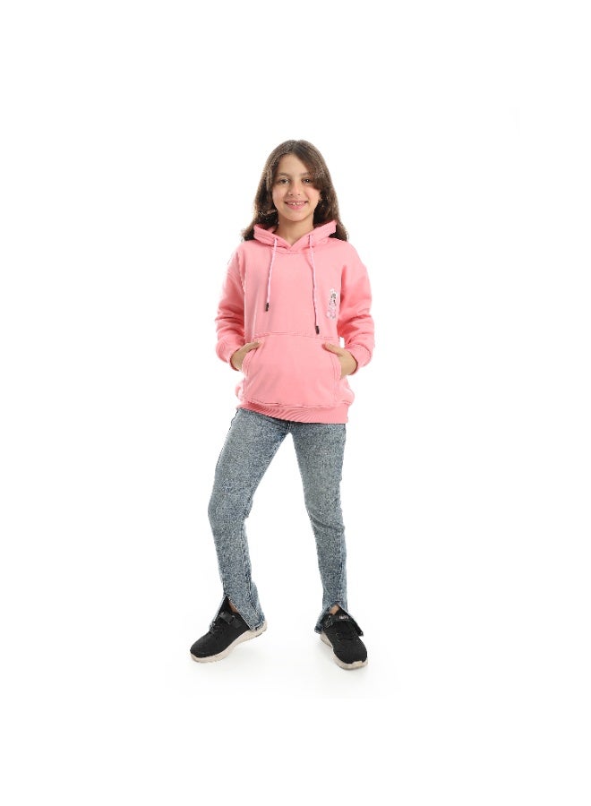 سيزار هودي بناتي ميلتون شتوي مزود بطباعات علي الصدر والضهر - Image 4