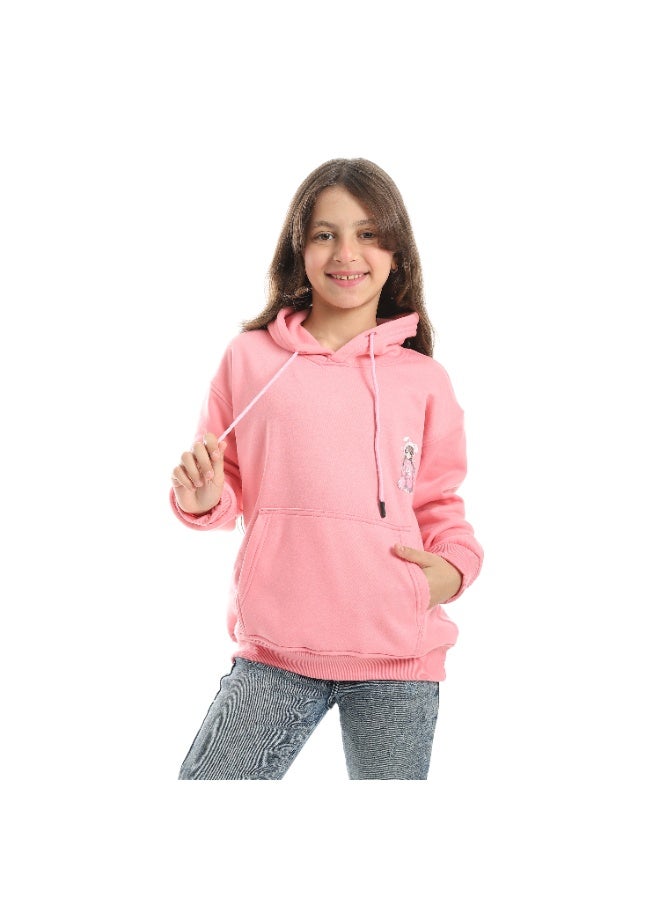 سيزار هودي بناتي ميلتون شتوي مزود بطباعات علي الصدر والضهر - Image 1