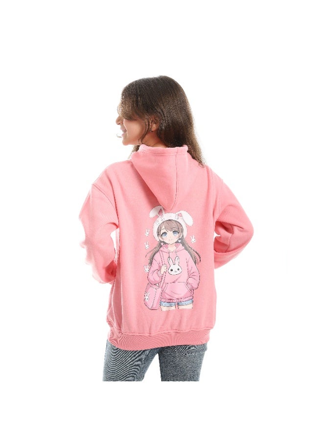 سيزار هودي بناتي ميلتون شتوي مزود بطباعات علي الصدر والضهر - Image 3